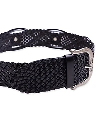 Sam Edelman Women's Western Leather Braided Concho Belt