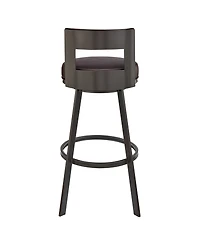 Armen Living Flynn 26" Swivel Counter Stool in Metal with Faux Leather