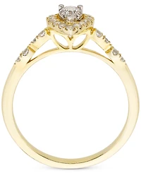 Diamond Pear Shaped Cluster Halo Bridal Set (1/2 ct. t.w.) in 14k Gold