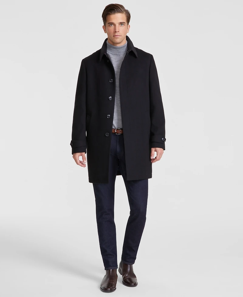 Tommy Hilfiger Men Classic Fit Melange Overcoat