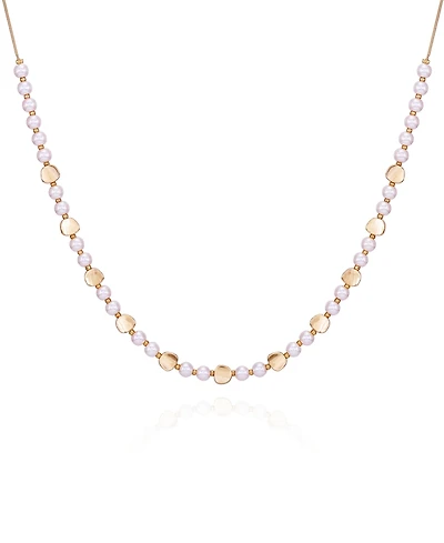 T Tahari Gold-Tone Imitation Pearl Long Statement Necklace