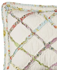 Laura Ashley Ruffle Garden Appliqued Diamond Cotton Sham, Standard