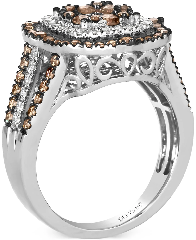 Le Vian Chocolate Diamond & Nude Halo Cluster Ring (1-1/2 ct. t.w.) 14K Rose Gold (Also Available White or Yellow Gold)