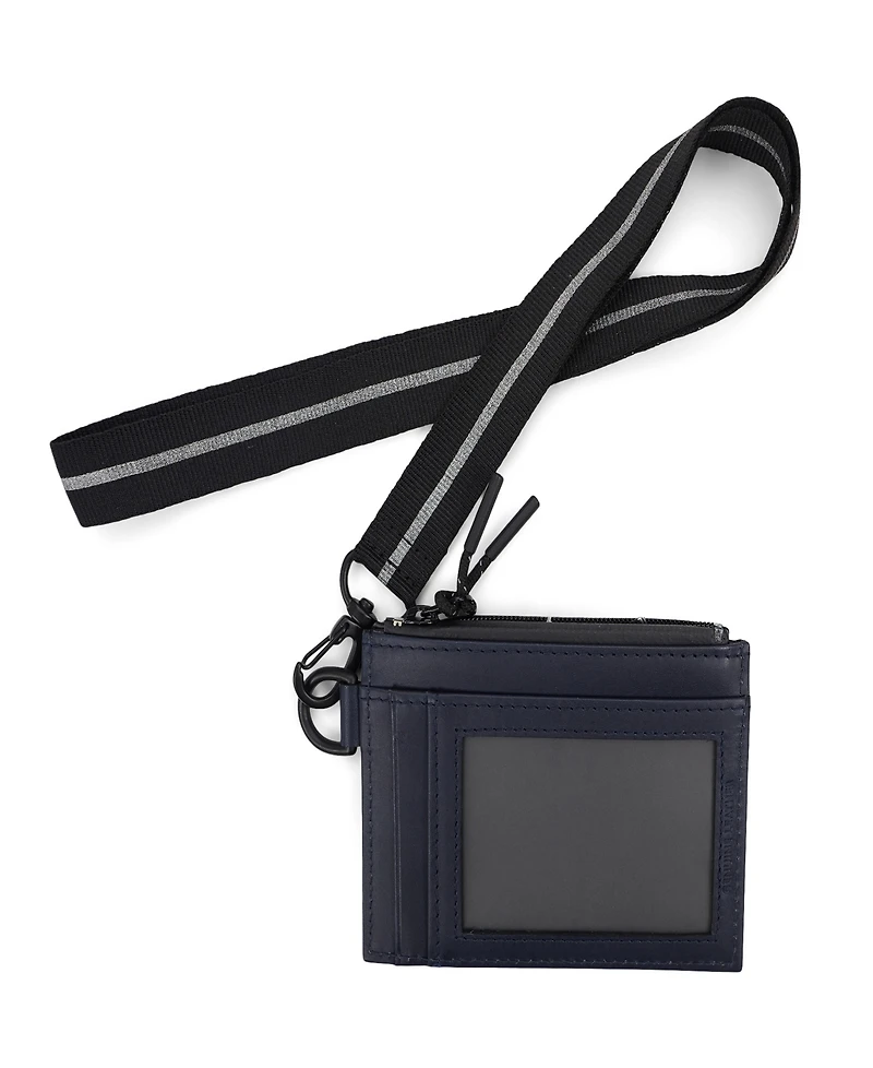 Kenneth Cole Reaction Men's Getaway Card Case Wallet with Removable Lanyard