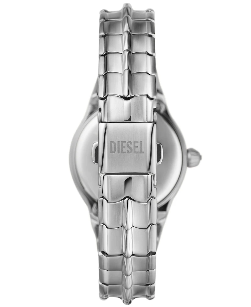 Diesel Women's Vert Three Hand Silver-Tone Stainless Steel Watch 32mm