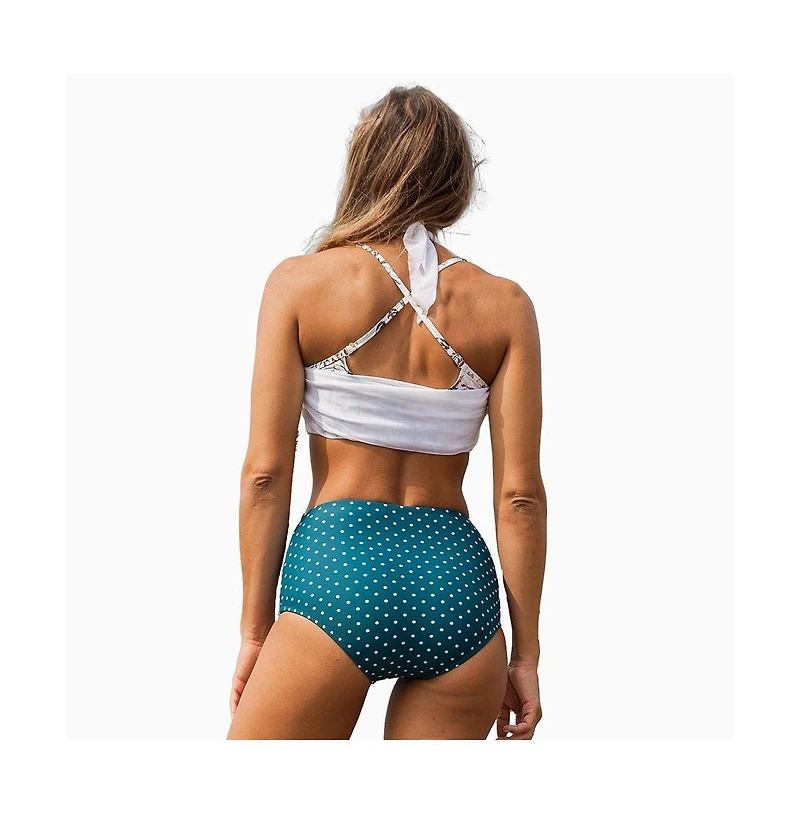 Calypsa Women's 3in1 Adjustable Strap Split Front Tankini Swim Top