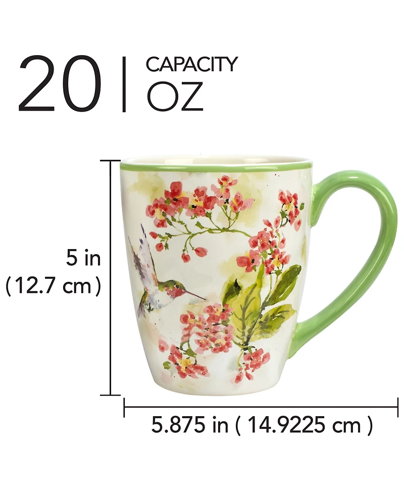 Certified International Hummingbirds Set of 4 Mug, 14 oz 4 Asst