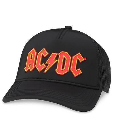 Men's American Needle Black Ac/Dc Riptide Valin Trucker Adjustable Hat