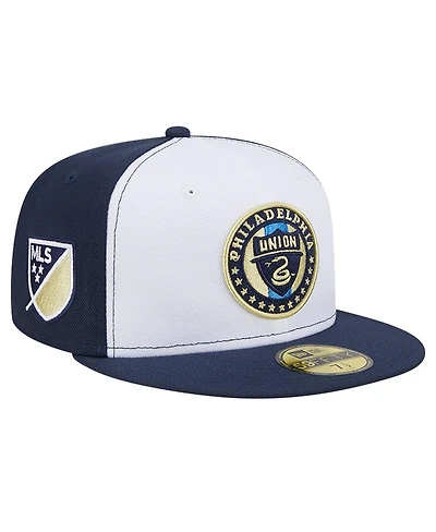 Men's New Era White, Navy Philadelphia Union 2024 Kick Off Collection 59FIFTY Fitted Hat