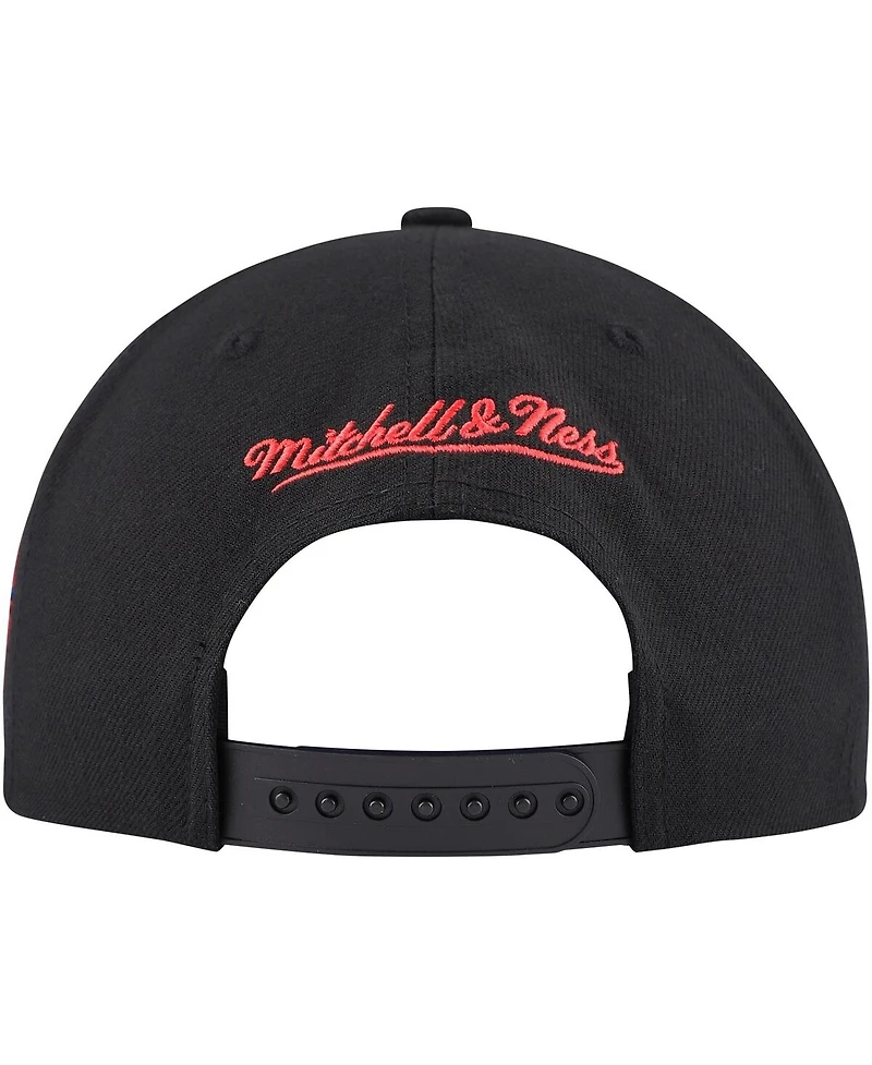 Men's Mitchell & Ness Black Winnipeg Jets Core Team Script 2.0 Snapback Hat