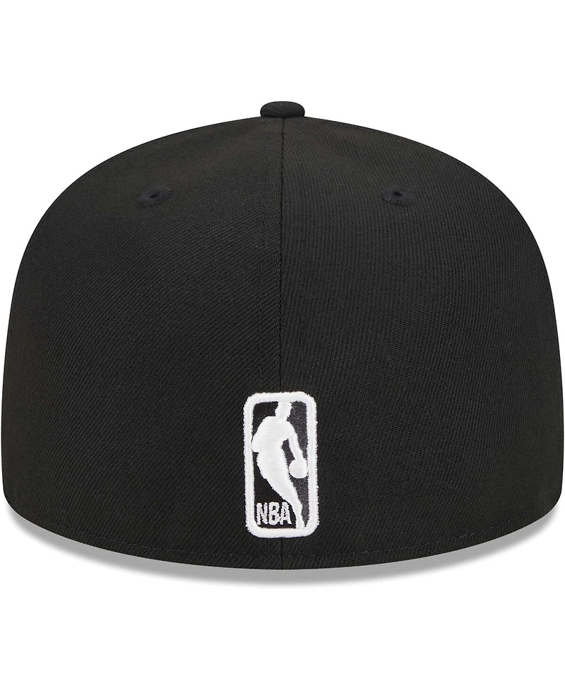 Men's New Era Black Brooklyn Nets Checkerboard Uv 59FIFTY Fitted Hat