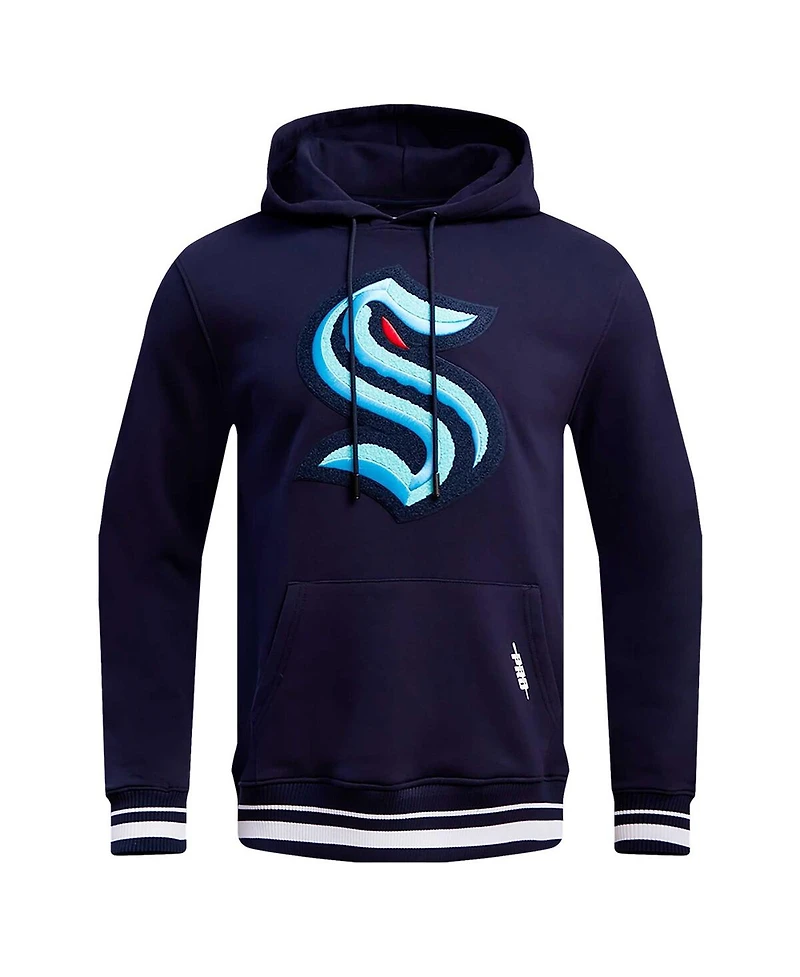 Men's Pro Standard Deep Sea Blue Seattle Kraken Retro Classic Fleece Pullover Hoodie
