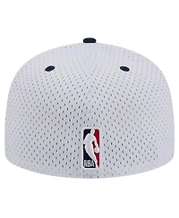 Men's New Era White, Navy Orleans Pelicans Throwback 2Tone 59FIFTY Fitted Hat