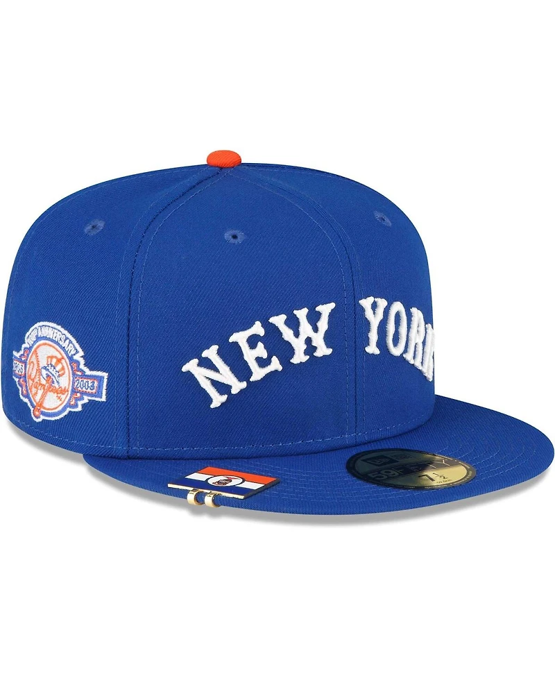 Men's New Era Royal York Yankees City Flag 59FIFTY Fitted Hat