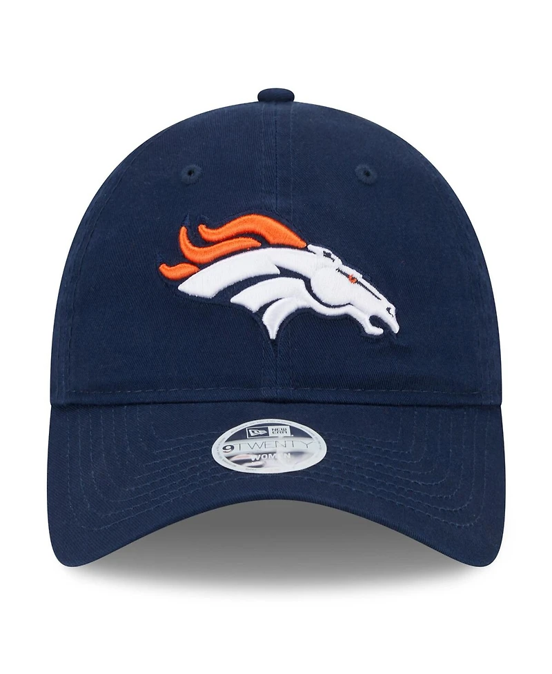Women's New Era Navy Denver Broncos Main Core Classic 2.0 9TWENTY Adjustable Hat
