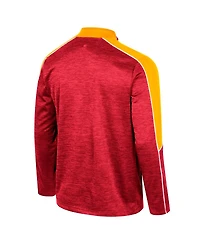Men's Colosseum Cardinal Iowa State Cyclones Marled Half-Zip Jacket