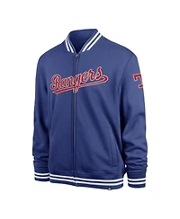 Men's '47 Brand Royal Texas Rangers Wax Pack Pro Camden Full-Zip Track Jacket