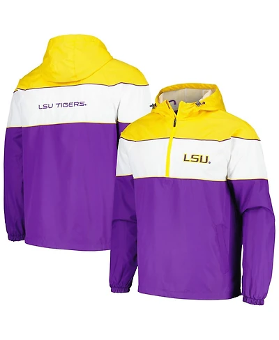 Men's G-iii Sports by Carl Banks Purple Lsu Tigers Center Line Half-Zip Raglan Hoodie Jacket