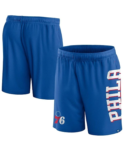 Men's Fanatics Royal Philadelphia 76ers Post Up Mesh Shorts