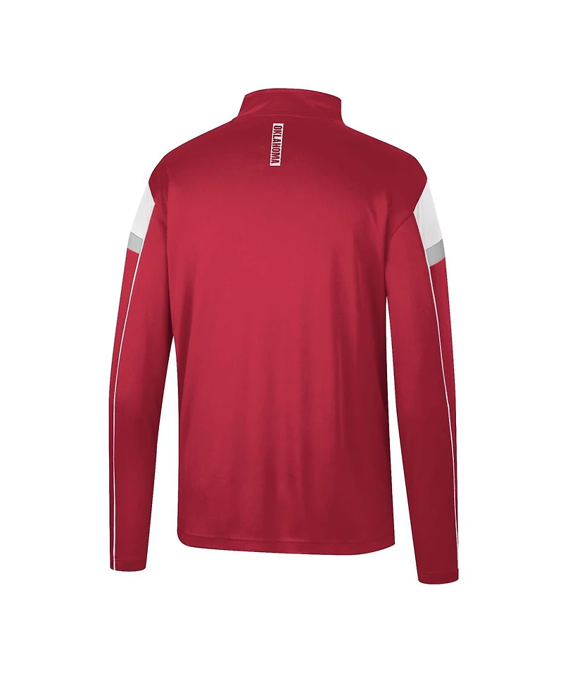 Men's Colosseum Crimson Oklahoma Sooners Golf Match Quarter-Zip Windshirt