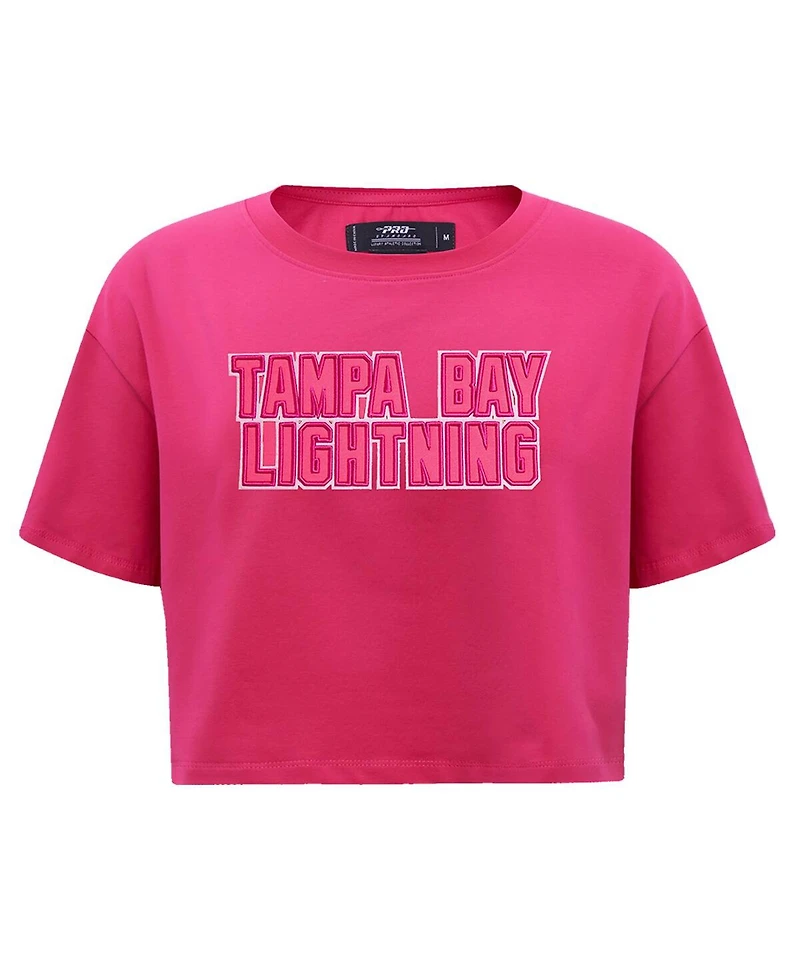 Women's Pro Standard Tampa Bay Lightning Triple Pink Cropped Boxy T-shirt