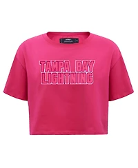 Women's Pro Standard Tampa Bay Lightning Triple Pink Cropped Boxy T-shirt