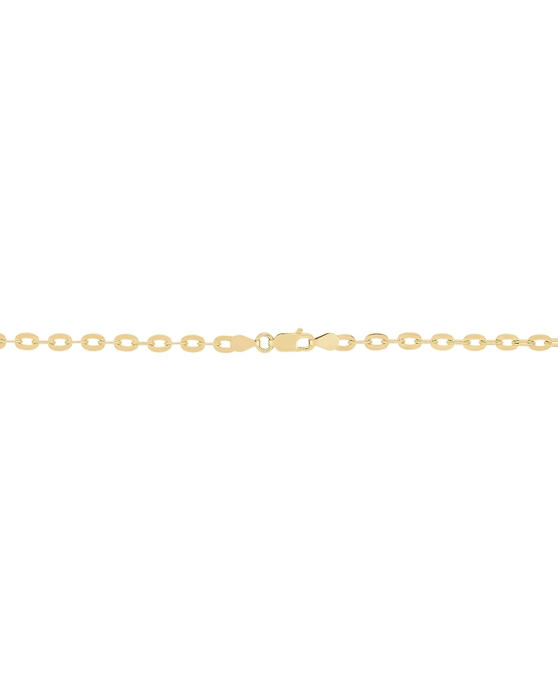Italian Gold Polished Solid Cable Link 18" Chain Necklace in 14k Gold