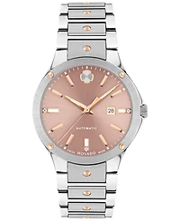 Movado Women's Swiss Automatic Se Diamond Accent Stainless Steel Bracelet Watch 33mm