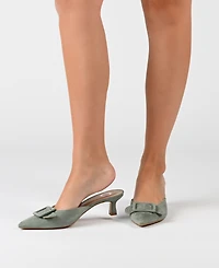 Journee Collection Women's Vianna Buckle Slip On Heels