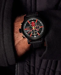 Citizen Eco-Drive Men's Chronograph Star Wars Darth Maul Mastermind Black Nylon & Leather Strap Watch 44mm