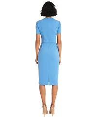 Maggy London Women's Shirred-Shoulder Sheath Dress