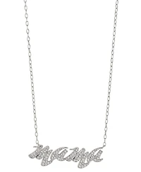 Eliot Danori Rhodium-Plated Pave Mama Pendant Necklace, 16" + 2" extender, Created for Macy's