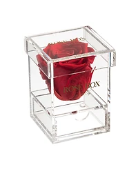 Rose Box Nyc Jewelry box of Red Wine Long Lasting Preserved Real Rose, 1 Rose