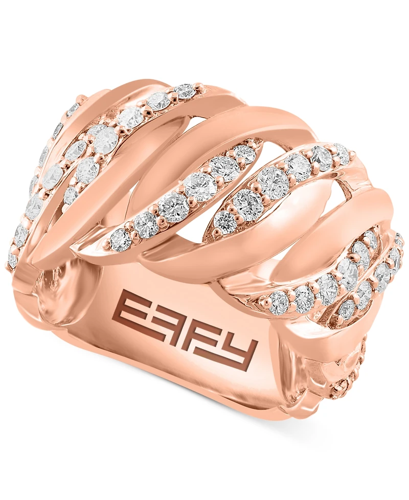 Effy Diamond Chain Link Inspired Statement Ring (7/8 ct. t.w.) in 14k Rose Gold