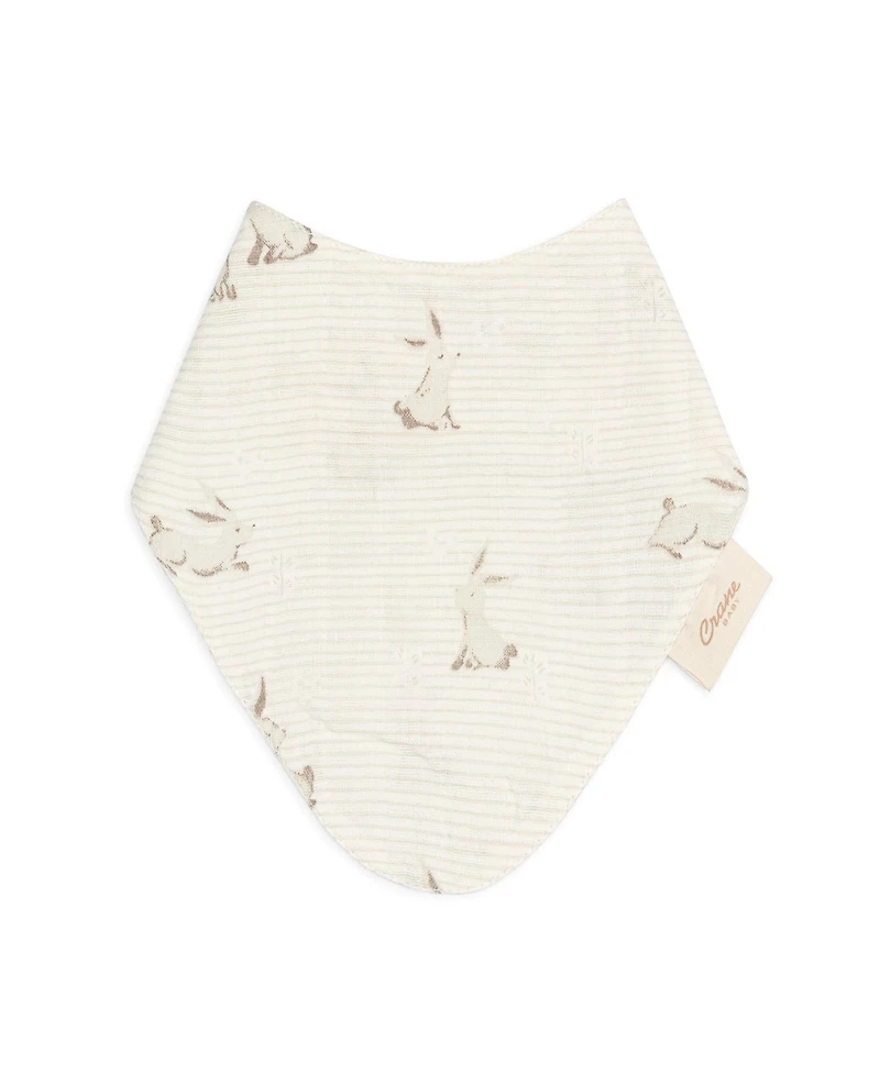 Crane Baby Cotton 3-pc. Bunny Bib Set