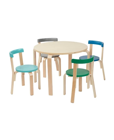 Bentwood Table and Curved Back Chair Set, Premium Kids Wooden Furniture