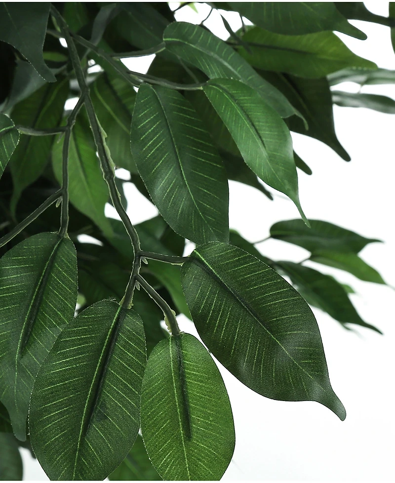 Monarch Specialties 58" Indoor Artificial Floor Ficus Tree with Black Pot