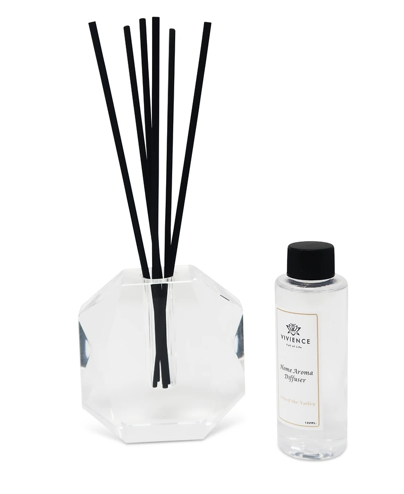 Vivience Dimensional Design Crystal Diffuser with Black Reed