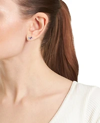 Pave Crystal Doggie Stud Earrings in Sterling Silver