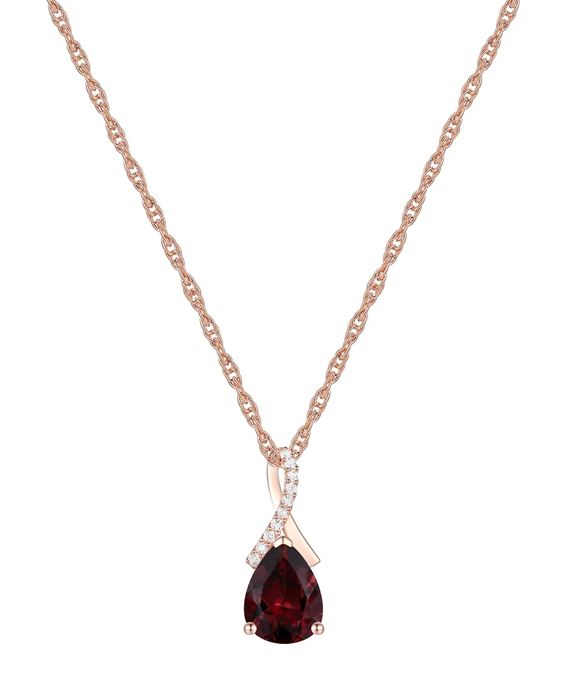 Amethyst (1-1/3 ct. t.w.) & Lab-Grown White Sapphire (1/20 ct. t.w.) Pear 18" Pendant Necklace in 14k Gold (Also Available in Additional Gemstones)