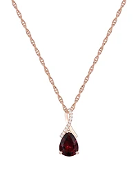 Amethyst (1-1/3 ct. t.w.) & Lab-Grown White Sapphire (1/20 ct. t.w.) Pear 18" Pendant Necklace in 14k Gold (Also Available in Additional Gemstones)
