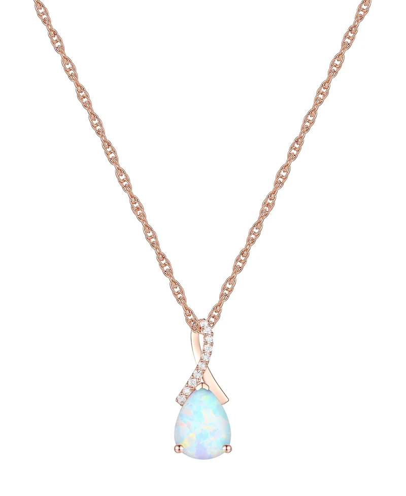 Amethyst (1-1/3 ct. t.w.) & Lab-Grown White Sapphire (1/20 ct. t.w.) Pear 18" Pendant Necklace in 14k Gold (Also Available in Additional Gemstones)