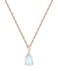 Amethyst (1-1/3 ct. t.w.) & Lab-Grown White Sapphire (1/20 ct. t.w.) Pear 18" Pendant Necklace in 14k Gold (Also Available in Additional Gemstones)