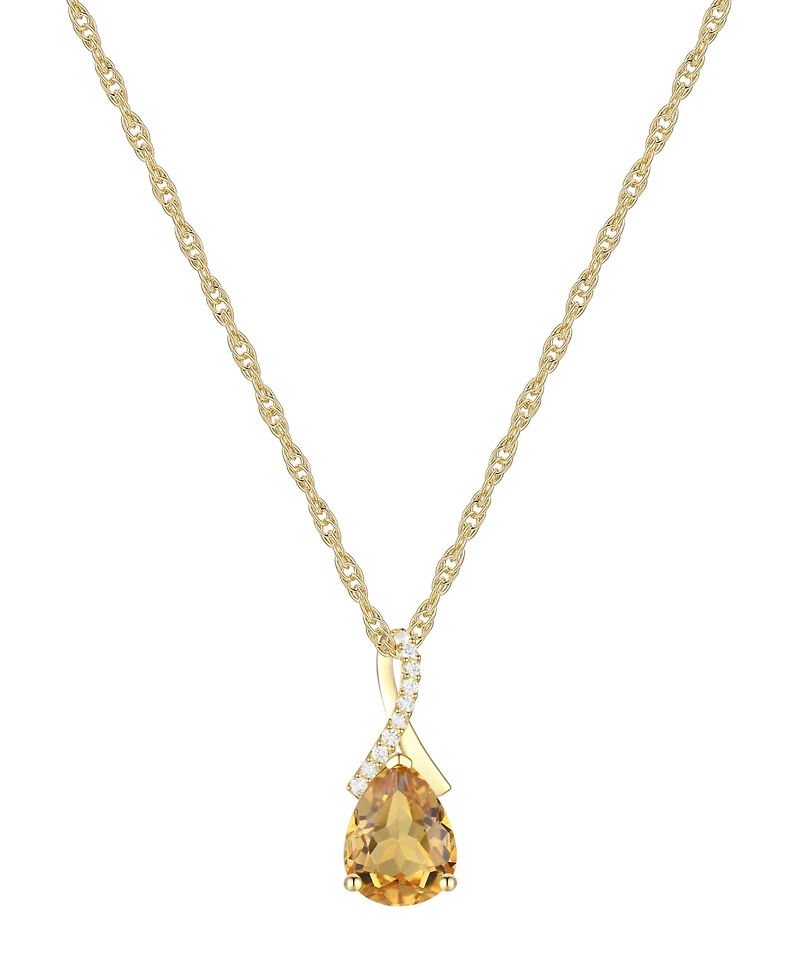 Amethyst (1-1/3 ct. t.w.) & Lab-Grown White Sapphire (1/20 Pear 18" Pendant Necklace 14k Gold (Also Available Additional Gemstones)