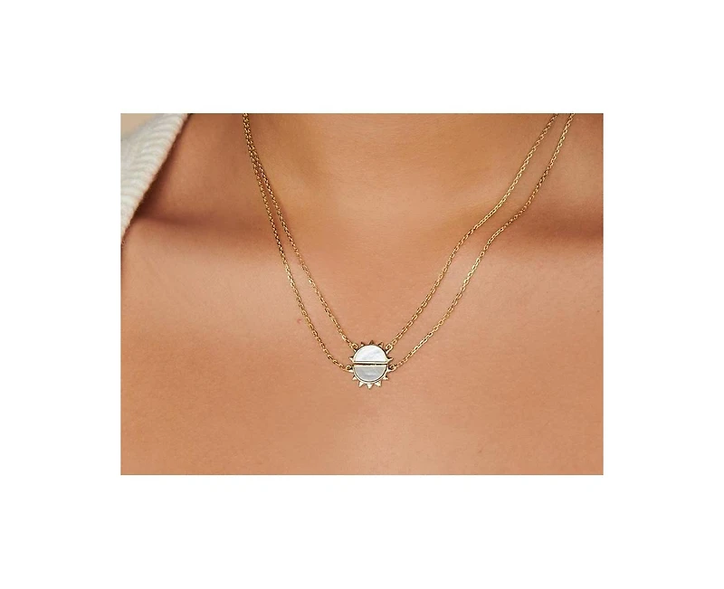 Sterling Silver Day and Night Pendant Necklaces