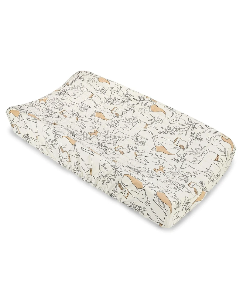 Crane Baby Ezra Quilted Change Pad Cover - Woodland