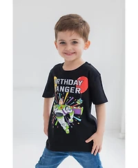 Disney Boys Pixar Toy Story Buzz Lightyear Birthday Graphic T-Shirt Black