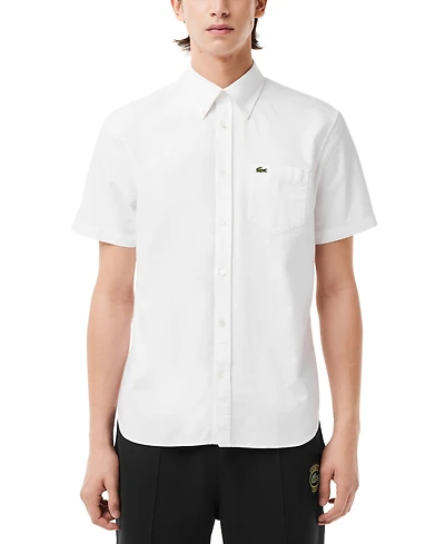 Lacoste Men's Short Sleeve Button-Down Oxford Shirt