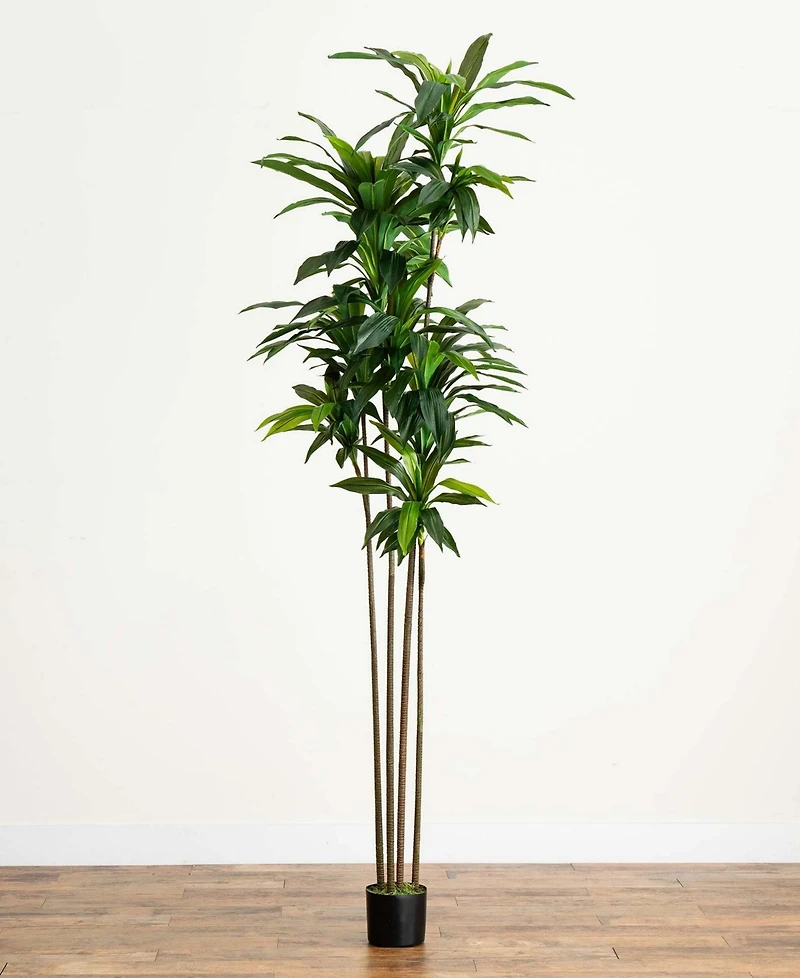 Nearly Natural 8ft. Artificial Dracaena Tree with Real Touch Leaves
