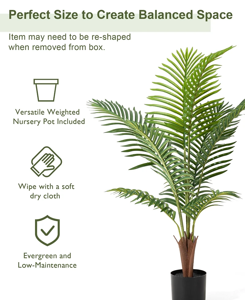 Glitzhome 3.5ft. Faux Areca Palm Tree in Pot